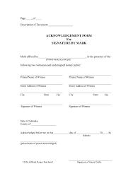 For the uses and purposes therein mentioned. Ne Acknowledgement Form For Signature By Mark Complete Legal Document Online Us Legal Forms