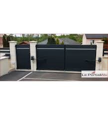Portail alu ral 7016 : Portail Aluminium Battant Lame Large Horizontale 220 Urban Leportailalu
