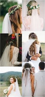 Top 10 Wedding Hairstyles With Flower Crown Veil For 2018 Oh Best Day Ever Flower Crown Hairstyle Veil Hairstyles Bridal Hair Veil