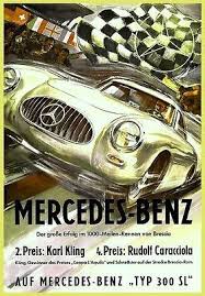 Mercedes Benz 300sl Racing Poster 1957 Mille Miglia Winner A3 Poster Reprint Mercedes Benz 300 Mercedes Benz Mercedes Werbung
