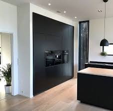 Cuisine Noire Et Bois Dining Room Ideas Kuche Schwarz Wohnung Kuche Innenarchitektur Wohnzimmer