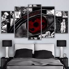 Naruto Sharingan Modern 5 Panel Painting Canvas Wall Art Poster Home Decorative Enjoyablelife Modernism Leinwandbilder Bilderrahmen Bemalen Naruto Kunst