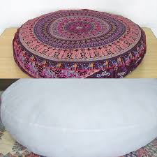 35x6 Round Multi Mandala Floor Cushion Pillow Pouf Cover Dog Bed Covers Throw Cushion Filler Indian Handmade Pouffe Cover With Insert Throw Cushions Floor Cushions Indian Pillows