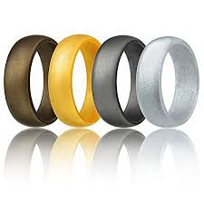 Amazon Com Silicone Wedding Ring For Men By Roq Affordable Silicone Rubber Band 7 Pack Silicone Wedding Ring Men Mens Wedding Rings Silicone Wedding Rings