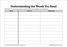 Graphic Organizer For Vocabulary And Reading Comprehension Reading Comprehension Graphic Organizers Vocabulary