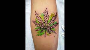 Black ink, bud, cannabis, eugene knysh, flowering, levgen, marijuana, plant, shoulder, weed. 50 Pot Leaf Tattoo Designs Ideas Youtube
