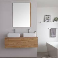 Mueble De Lavabo Mural Moderno De 1200mm Color Roble Dorado Con Lavabo De Sobre Encimera Cuadrado Disponible Con Opcion Led Newington Mobile Bagno Bagni Grandi Bagni Moderni