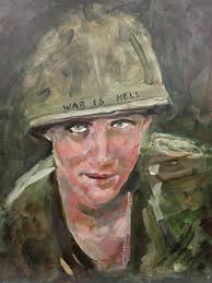 War Is Hell Original Oil Painting 12 x 16 Inches Unframed