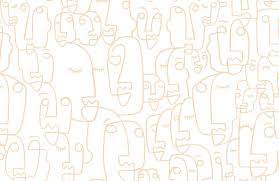 Mural Perfiles De Caras Grandes Dibujadas De Color Beige Murals Wallpaper Drawing Wallpaper Face Line Drawing Mural Wallpaper