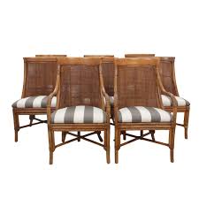 Set Of Eight Midcentury Modern Bamboo Dining Chairs Six Side Chairs And Two Captain Chairs Are Newly Uphosltered In K Bamboo Dining Chairs Dining Chairs Chair