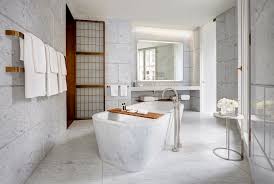 Modern pink marble bathroom the tub in the master bath of this paris apartment is by agape with fittings by dornbracht. 17 Beautiful Hotel Bathrooms Around The World Architectural Digest