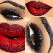 Black And Red Lipstick Ombre Pin On Make Up