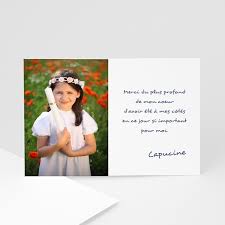 Carte pour offrir lors d'un baptême ou une communion, pour bébé, enfant, garçon ou fille. Carte Remerciement Communion Fille Eleison Echantillon Offert Carteland