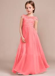 Beautiful Poppy Coral Orange Lace And Chiffon Long Maxi Junior Bridesmaid Girls Flower Girl Jr Bridesmaid Dresses Coral Pretty Girl Dresses Bridesmaid Dresses