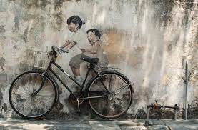 Much photographed are his 'children. Photo Of The Week Penang Street Art Kids On Bicycle In Georgetown Penang Yesnomads Murals Street Art Penang Kunstproduktion