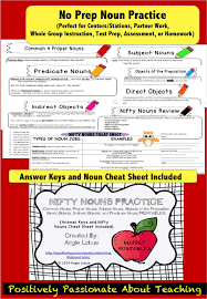 It provides the solutions to all. Noun Printables Includes Answer Keys Noun Cheat Sheet Nouns Grammar Grammar Practice Common And Proper Nouns