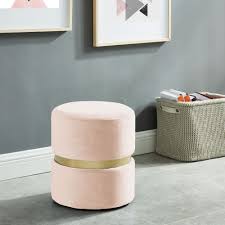 Pink ottomans & storage ottomans : Nspire Violet Round Ottoman Pink 402 507pk Modern Furniture Canada
