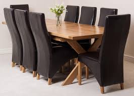 Antique expandable dining table + 8 chairs. Vermont Extending Oak Dining Table With 6 Black Lola Dining Chairs