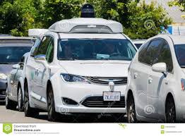 Waymo Self Driving Car Cruising On A Street Silicon Valley