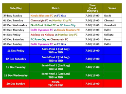 isl 2015 indian super league schedule best time table