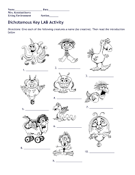 The download includes a student worksheet as well as an answer key that can be used to make an overhead master. Dichotomous Key Lab Activity
