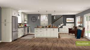 American woodmark 12 7 8x13 in ashland cabinet door sample in painted silk. Portola Painted Harbor Kitchen By American Woodmark American Woodmark Cabinets Portola Kitchen Inspirations