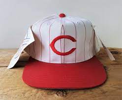 Vintage 90s Cincinnati Reds Deadstock American Needle Snapback Hat Pinstripe Mlb Genuine Merchandise Baseball Cap New With Tags Rare Ballcap Cincinnati Reds Snapback Hats Ball Cap