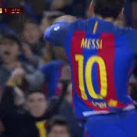 10 leo messi of fc barcelona celebrating his goal during the uefa champions league first leg match of semi final between fc barcelona and liverpool fc in camp nou stadium in barcelona 01 of may of. Sliding In Fc Barcelona Gif By Uefa Find Share On Giphy