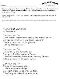 Kidzone Poetry Five Line Poems