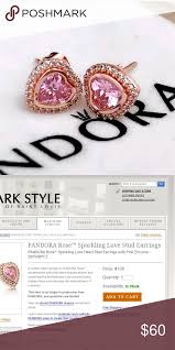 14k yellow gold heart stud earrings. Pandora Rose Gold Sparkling Love Stud Earrings Pandora Rose Gold Pandora Jewelry Earrings Pandora Rose