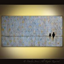 Diy Birds On A Wire Painting Original Acrylic On Canvas Birds On A Wire 48 X 24 Bird Painting Diy Birds Painting Painting
