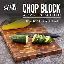 Thyme Table 12 X 18 Acacia Wood Kitchen Chop Block With Easy Carry Grips Walmart Com In 2021 Personal Cooking Wood Kitchen Acacia Wood