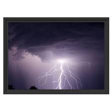 Black And White Lightning Strike East Urban Home Lightning Strike Framed Graphic Art Print Painting Prints Canvas Art Art