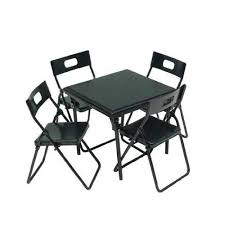5 piece black folding card table and chair set from. Five Piece Folding Card Table And Chairs Set