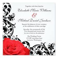 Red Rose Black Flourish Wedding Invitations Zazzle Com Red Wedding Invitations Black Wedding Invitations Red Rose Wedding