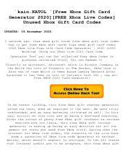 These gift cards can either be through retailers that sell xbox gift cards, or you can choose to purchase microsoft gift cards directly. Kain Katol Free Xbox Gift Card Generator Kain Katol Free Xbox Gift Card Generator 2020 Free Xbox Live Codes Unused Xbox Gift Card Codes Course Hero