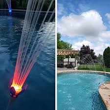 Amazon Com Magic Pool Fountain Is Water Powered Watch Our Easy Install Video Below No Tools Required 1 Multi C Pool Fountain Bright Led Lights Blue Patio