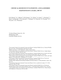 Avignon nommé à nîmes : Pdf Chemical Residues In Waterfowl And Gamebirds Harvsted In Canada 1987 95