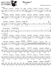 In the double bass drum workshop series by sticks, the drum and percussion magazine, bodo stricker shows you how to learn double bass drumming step by step. Roxanne The Police Drum Sheet Music Nick S Drum Lessons