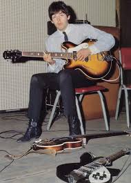 Paul Playing An Epiphone Casino Paul Mccartney Lennon And Mccartney The Beatles