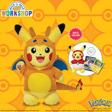 Make Your Own Pikachu Is Available Online And In Stores Each One Comes With A Build A Bear Workshop Exclusive Pokemon Tr Build A Bear Pokemon Birthday Pokemon