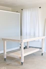 Drop down leaf extends to 45 ¾ depth when open. Diy Rolling Work Table Kitchen Island Tidbits