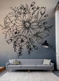 plants vinyl decal stickers flowers naturefruits etsy wall painting decor wall murals painted mural