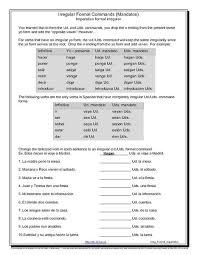 Formal Commands In Spanish Activities Google Search Spanish Commands Spanish Worksheets How To Speak Spanish