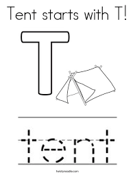 Other great ideas for text: Tent Starts With T Coloring Page Twisty Noodle
