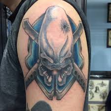 Haylo healing arts lounge is not your average tattoo shop. Tattoo Uploaded By Karl Halo Legendary Tattoo Done By Nate At Blue Flame Tattoo Halo Halolegendary Videogametattoos Videogames 122756 Tattoodo