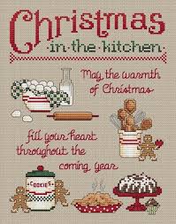 Christmas In The Kitchen This Would Be A Great Sign Painted On A Cookie Tray A C Cuisine Point De Croix Modeles De Point De Croix Gratuits Le Bonheur Des Dames