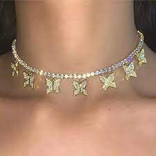 Tennis Chain Choker Necklace The Ice Princess Gemstone Choker Gemstone Choker Necklace Girly Jewelry