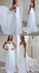 Boho Spaghetti Straps Beach Wedding Dress Long Chiffon Bridal Dress With Lace W44 Long Wedding Dresses Spaghetti Strap Wedding Dress Wedding Dresses With Straps