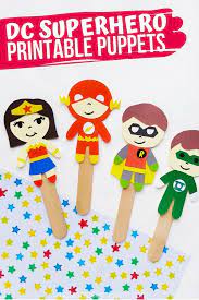 There are superhero crafts, free printables, and other ideas! Printable Superhero Puppet Craft With Video Sugar Spice And Glitter